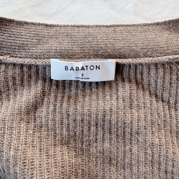 Babaton Taupe Ribbed Button-Front Cardigan - Picture 2 of 5